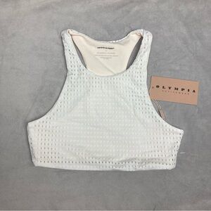 New Olympia Activewear Ophelia White Mesh Sports Bra S